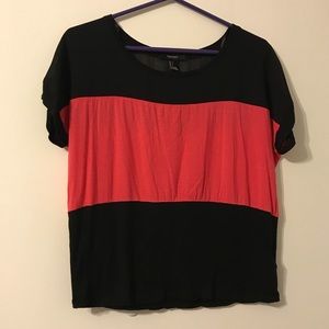 Black and Pink Cropped Top